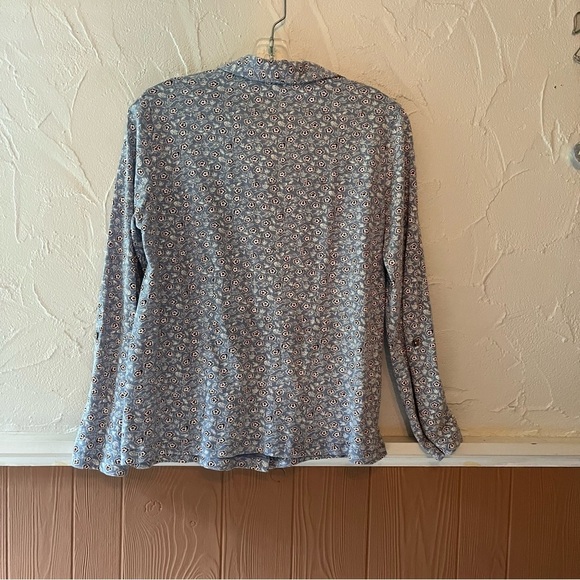 Blue Patterned Button-Up Shirt - Picture 2 of 6